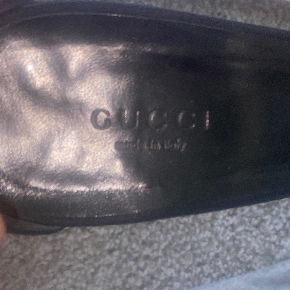 Gucci Black Strappy Heels with Gold Accents - Picture 4 of 4